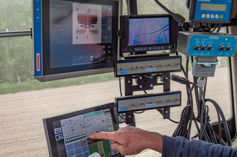 Close-up of fertilizer screens