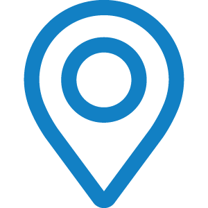 Blue location pictogram
