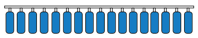 25cm 17-row configuration